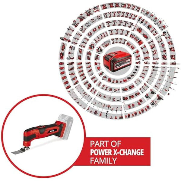 Einhell Power X-Change Cordless Multi Tool - 18V Multi-Use Cutting And Sanding Tool For Wood, Plastic And Metal - TC-MG 18 Li Oscillating Multi Tools With Accessories (Battery Not Included)