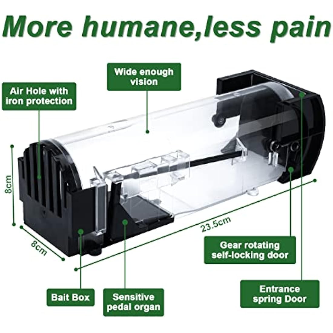 EGOFLYYA 2 Pack Humane Mouse Traps for Indoors & Outdoors, Easy to Use, No Touch Release, Improved Highly Sensitive, Effective Quick Rodent Catcher Comes with 2 Cleaning Brushs and Instruction Manual
