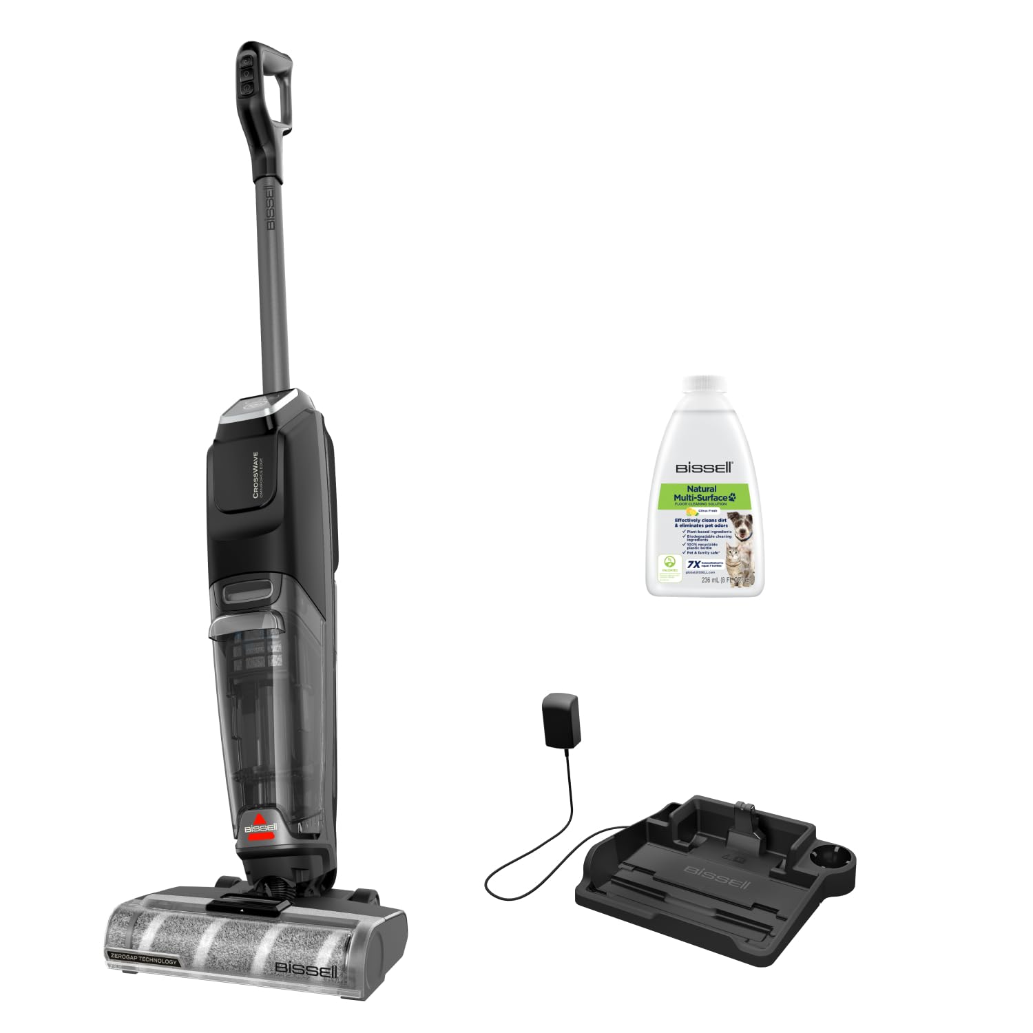 BISSELL CrossWave OmniForce, Wet and Dry Vacuum Cleaner, Powerful Floor Cleaner Machine, Multi-Surface, Cordless Vacuum Cleaner with Turbo Mode & Vacuum-Only Mode, Wet Vac up to 240m2, 69 dBA, 3912E