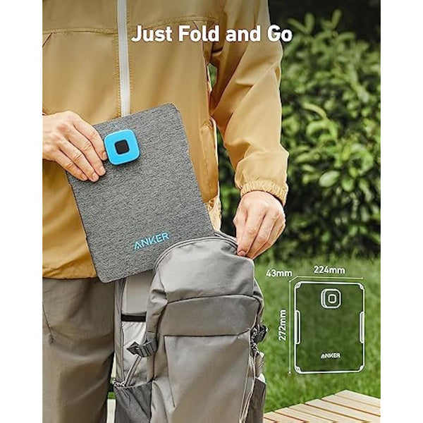 Anker Solix PS30 Solar Panel, 30W Foldable Portable Solar Charger, IP65 Water and Dust Resistance, Ultra-Fast Charging, Charges 2 Devices at Once, for Camping, Hiking, and Outdoor Activities.