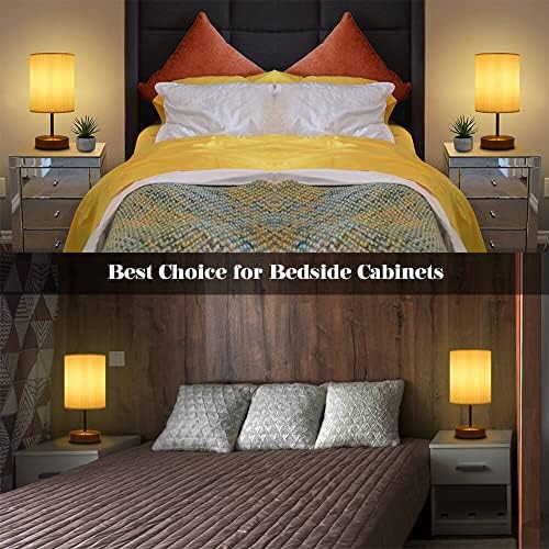 HSLighting Touch Control Bedside Lamps, Table Lamp with Metal Base 3-Way Brightness Changing Dimmable LED Light Bulbs Desk Lamp Night Light for Bedroom Living Room (Metal Base-Silver-2pack)