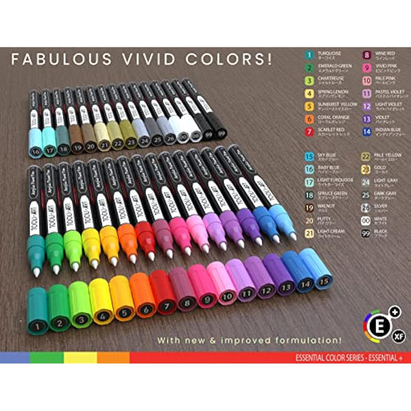 Acrylic Paint Pens Assorted Vibrant Markers for Rock Painting, Canvas, Glass, Mugs, Wood, Fabric, Metal, Ceramics. Non Toxic, Quick Dry, Multi-Surface, Lightfast (EXTRA FINE)