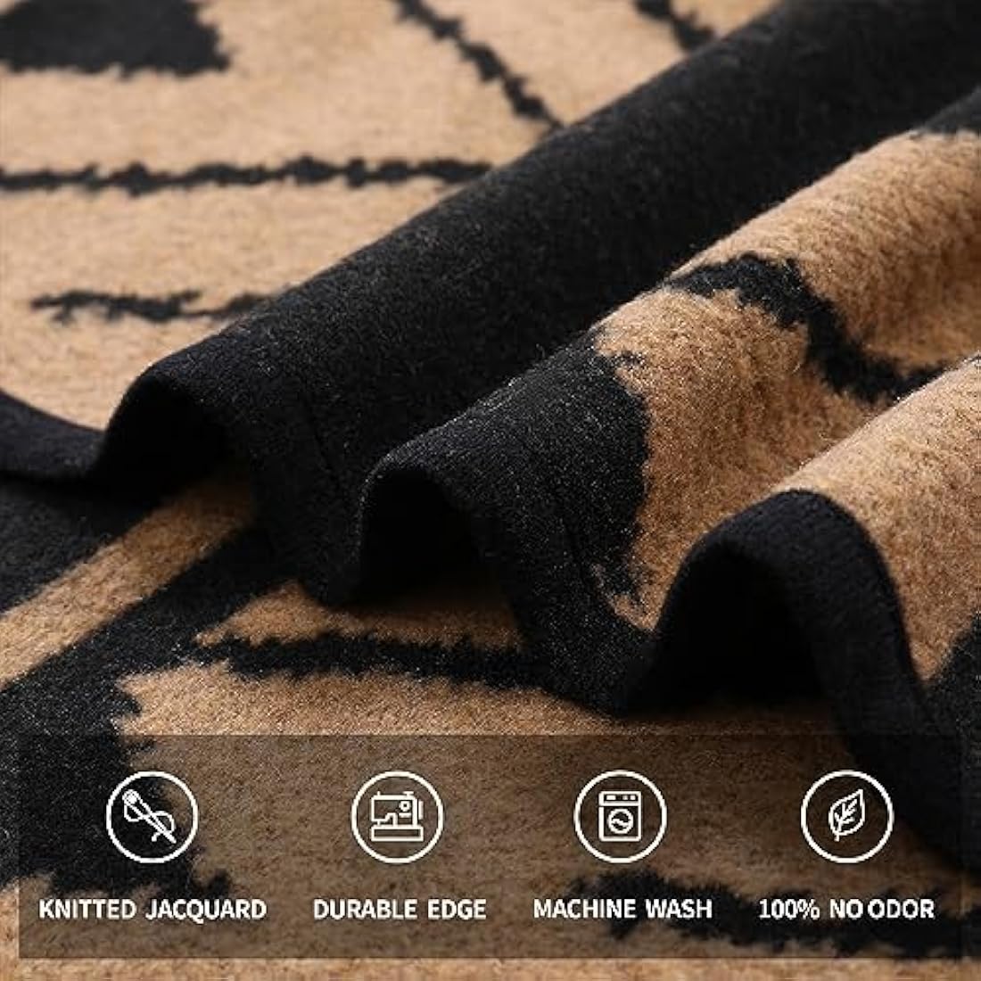 ACUSHLA Merino Wool Camping Blanket Soft Warm Thick Washable Large Outdoor Camping Travel Throw All Weather Sierra Khaki 200x160cm