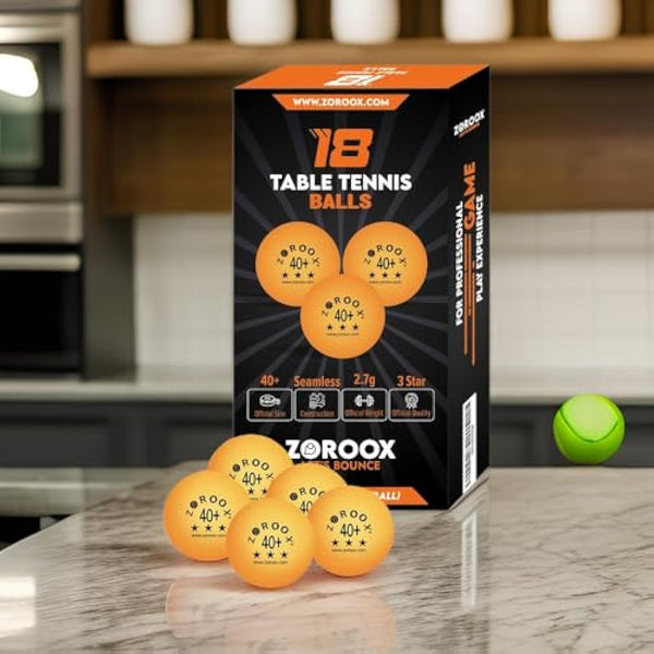 ZOROOX High-Performance 3-Star Table Tennis Balls - Pack of | 9, 18, 36 or 72 | Orange or White | 40+ ABS Competition Grade Ping Pong Balls