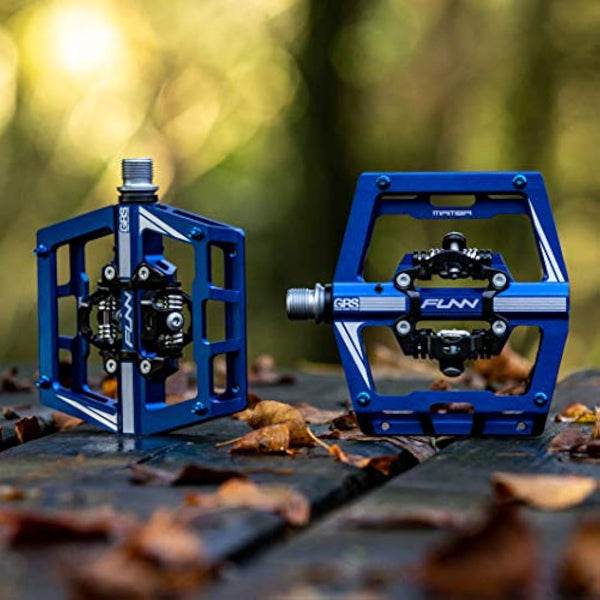 Funn Mamba Mountain Bike Clipless Pedals, Double Sided Clip Wide Platform MTB Pedals, Compatible with SPD Cleats, 9/16-Inch CrMo Axle Bicycle Pedals for MTB/BMX/Gravel Cycling