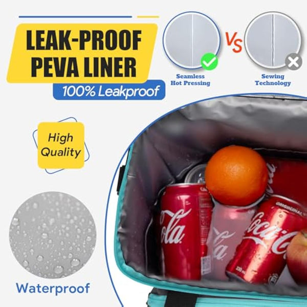 INSMEER Cool Bag 40L/60 Cans Large Cool Bags Insulated,Soft Cooler Leakproof/Portable/Collapsible/Foldable Cooler Bag, with Bottle Opener&Removable Shoulder Strap, for Beach Camping Picnic