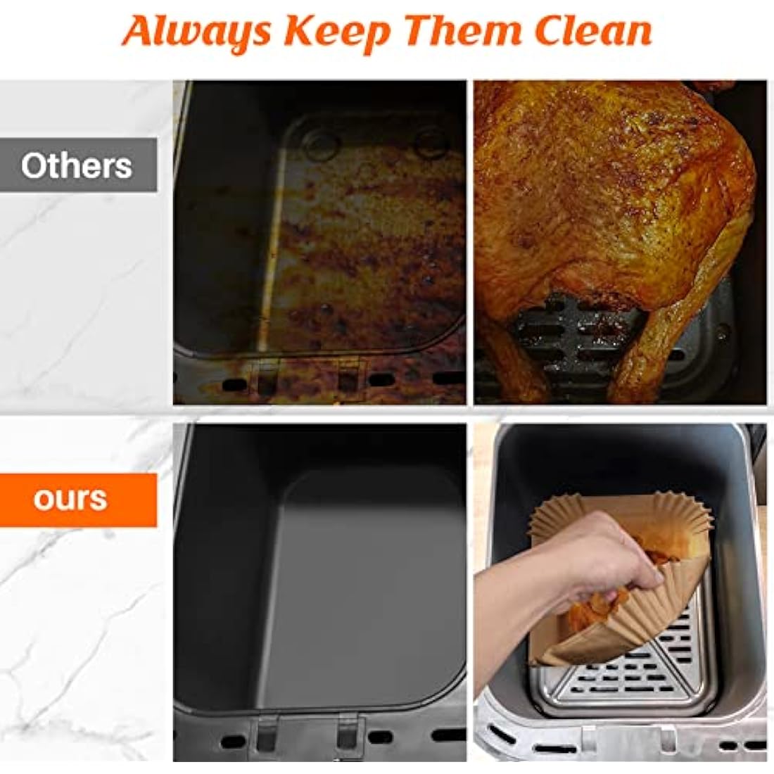 120Pcs Air Fryer Liners for Ninja Dual, Stone TH Disposable Airfryer Parchment Paper Liners Accessories Compatible with Ninja AF300UK AF400UK SL400UK AF500UK, Other Dual Zone Air Fryer