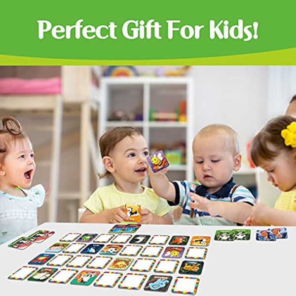Hebayy 36 Pair Animal Matching Memory Game Flash Cards for Toddlers, Preschool, Kindergarten and Home. Erasable, Fun & Fast, Travel Friendly, Skill Building. Size 2” x 2”(5 x 5 cm)