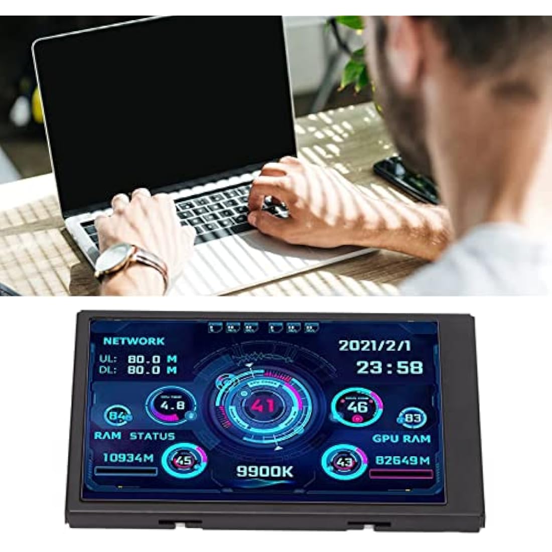 3.5 inch IPS USB Mini Monitor - AIDA64 CPU GPU RAM Pc Sensor Panel Display - Temperature Monitor - Support Horizontal and Vertical Screen