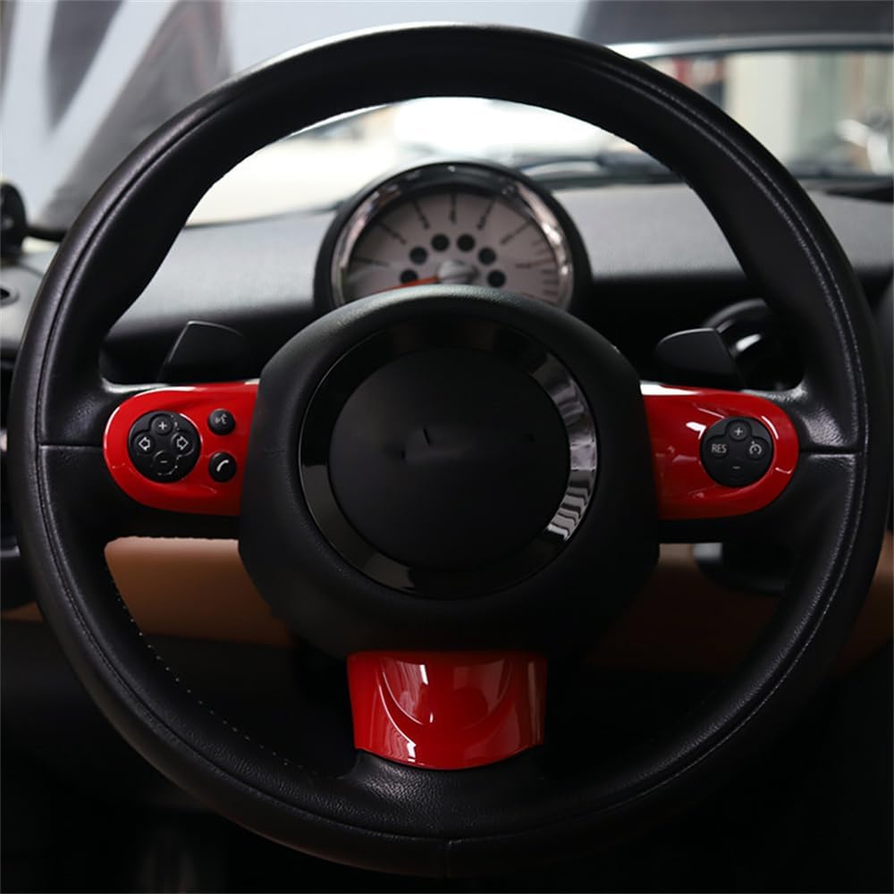 ABS Plastic Steering Wheel Decoration Trim Shell Sticker for Mini Cooper R55 Clubman R56 HatchBack R57 Convertible R58 Coupe R59 Roadster R60 Countryman R61 Paceman 2006~2016 B (Union Jack Gray)