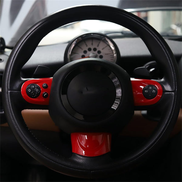 ABS Plastic Steering Wheel Decoration Trim Shell Sticker for Mini Cooper R55 Clubman R56 HatchBack R57 Convertible R58 Coupe R59 Roadster R60 Countryman R61 Paceman 2006~2016 B (Union Jack Gray)