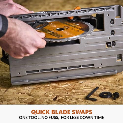 Evolution Power Tools R185CCSX Circular Saw With 1020 mm 3-Piece Track | Multi-Material Blade, Cuts Wood, Metal, Plastic & More | Incl Dust Port Adapter | 185mm (230v)