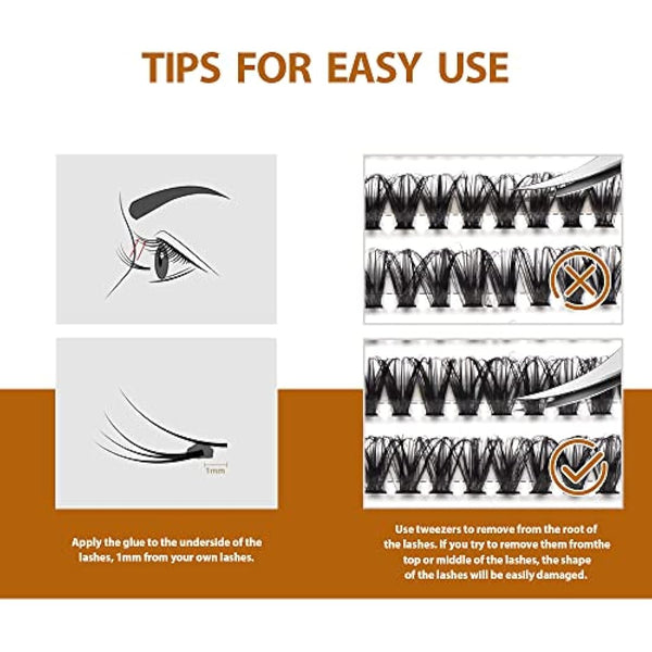 Individual Lashes, Cluster lashes D Curl 9-16Mixed 240 Pcs Cluster Lashes 40D Lash Clusters Extensions Individual Lashes Cluster DIY Lash Extensions at Home(40D-0.07D,9-16mix)