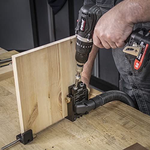 Trend Pocket Hole Jig Pro Kit with Pocket Hole Jig, Support Rods & End Stops, Face Clamp, HSS Drill Bit & Depth Collar, Square Drive Bits, 100 Screws & Storage Case, PH/JIG/AK , 12.7-38mm