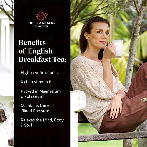 English Breakfast Tea Loose Leaf - Sri Lankan Ceylon Tea Leaves with Full-Bodied Briskness & Warm, Toasted Caramel Notes - Easy to Brew Black Tea by The Tea Makers of London 1Kg