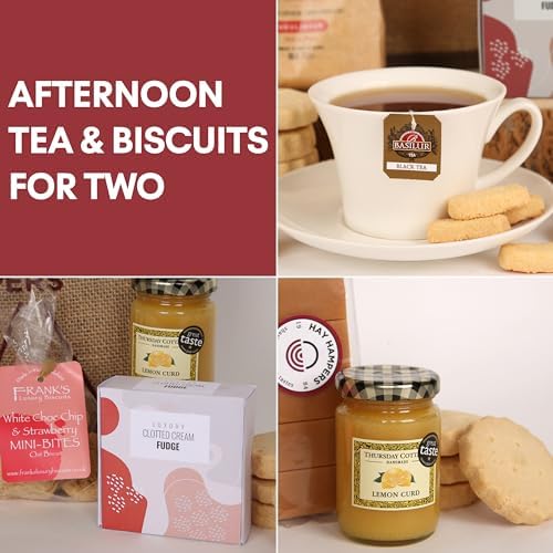 Afternoon Tea Hamper For 2 – Includes Italian Biscuits, Cookies, Shortbread, Fudge & Tea – Gift Hamper for Anniversary, New Home, Birthday, Celebrations, Thank You Gift – by Hay Hampers