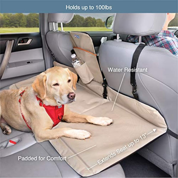 Kurgo, Rover Backseat Bridge, Rearseat Extension, Waterproof and Reversible, Black/Beige