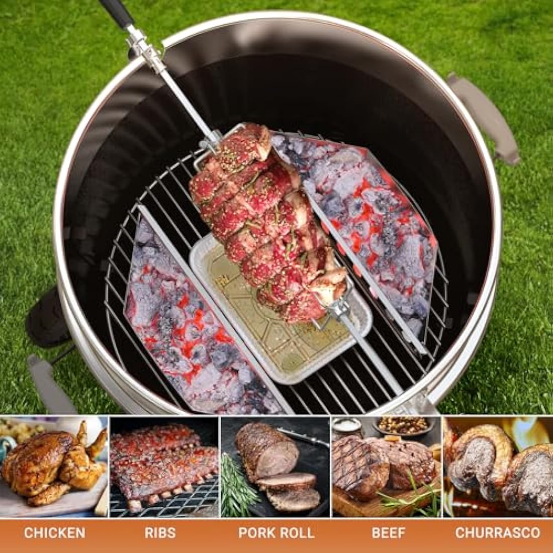 onlyfire Steel Rotisserie Forks, 2 Pcs, Fits 12 MM hexagon & 10 MM and 8 MM square Spit Rods, Replacement for Rotisserie Kits, Rust Proof