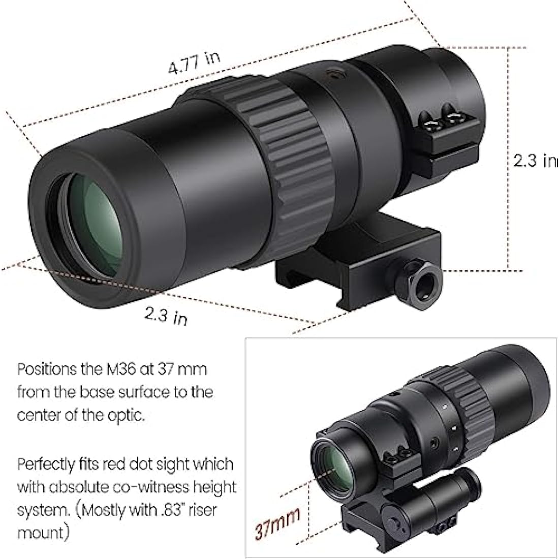 Feyachi M36 1.5X - 5X Red Dot Sight Optics Magnifier