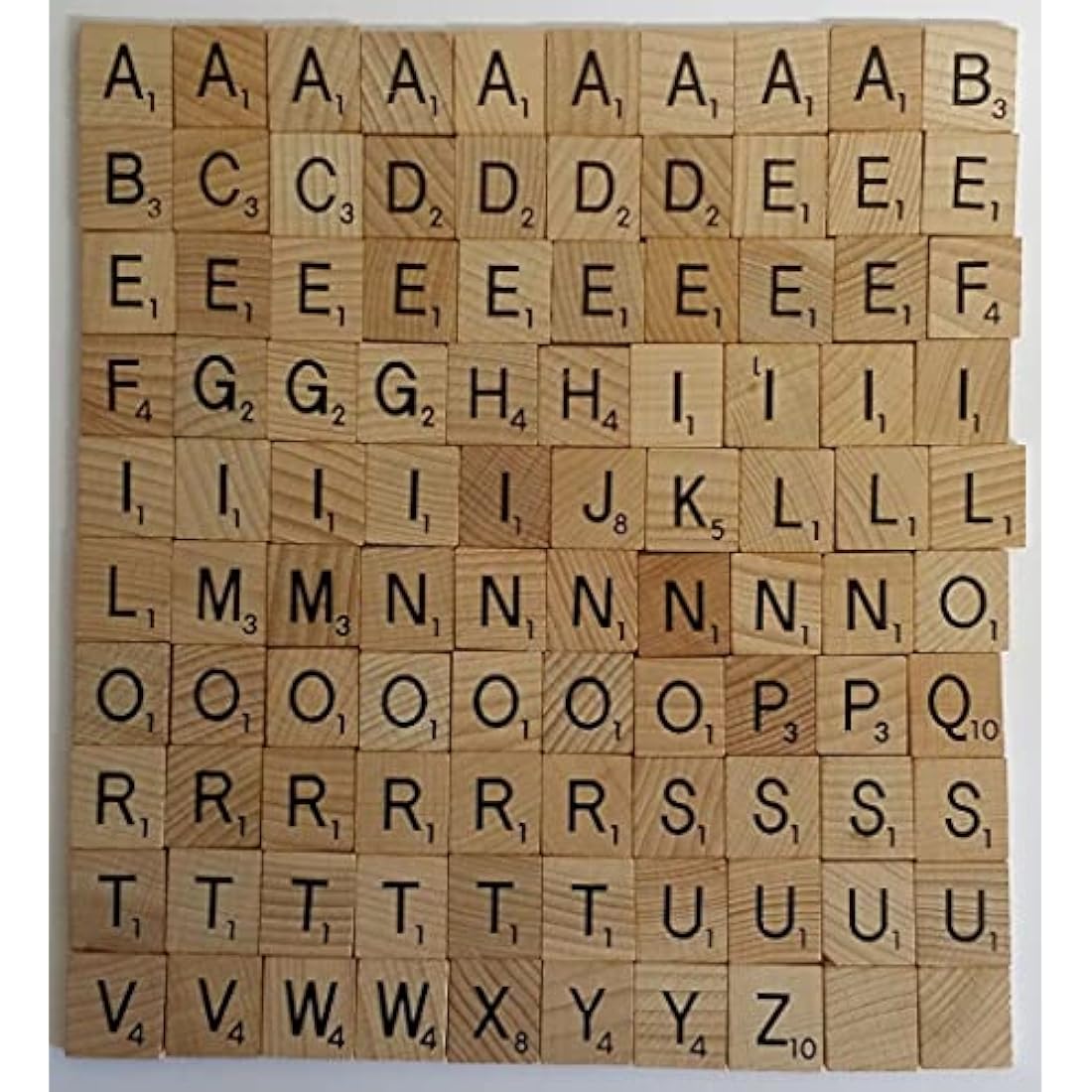 100 WOODEN SCRABBLE TILES BLACK LETTERS NUMBERS FOR CRAFTS WOOD ALPHABETS