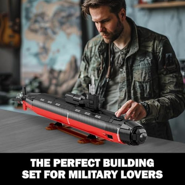 JMBricklayer Large Submarine Toy Building Sets, 1:125 Scale Military Los Angeles-class Nuclear Submarine Hobby Model for Adult, Collectible War Battle Submarine Construction Toy Decor Gifts (2750PCS)