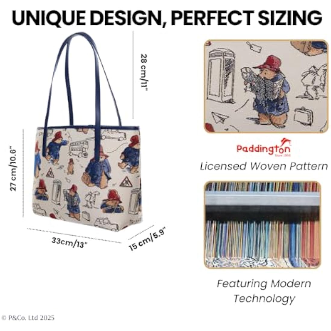 Signare Handbag, Travel bag, Cosmetic Bag, Crossbody bag etc with Paddington Bear design