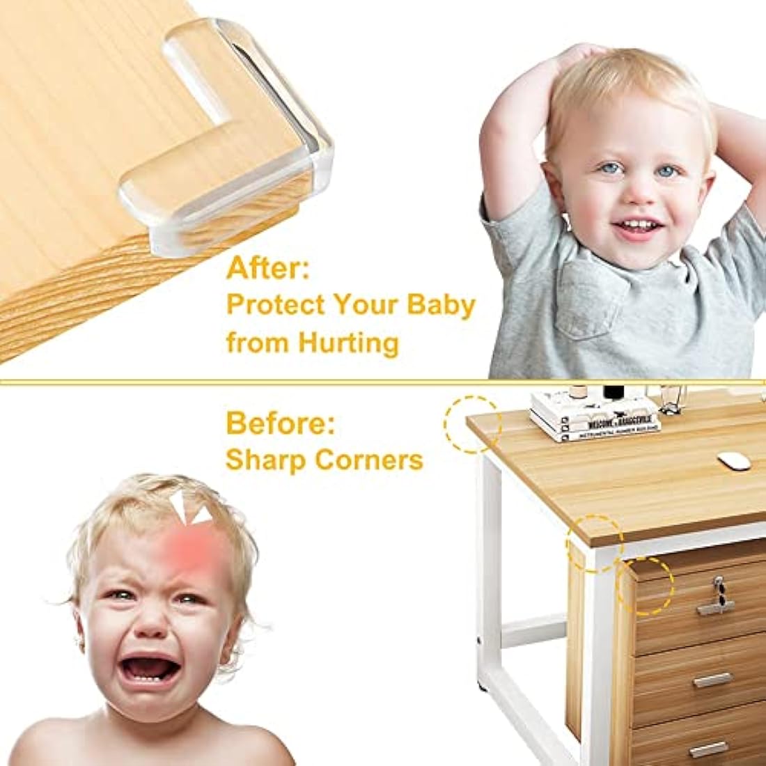 20 x Table Corner Protectors, Furniture Protector, Transparent Corner Protectors for Baby Home Safety