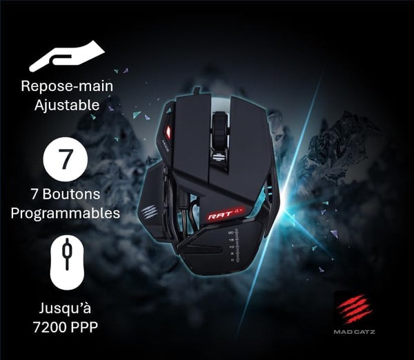 MAD CATZ R.A.T. 8+ Gaming Mouse (USB/Black/16000dpi/11 Buttons) - MR05DCINBL000-0
