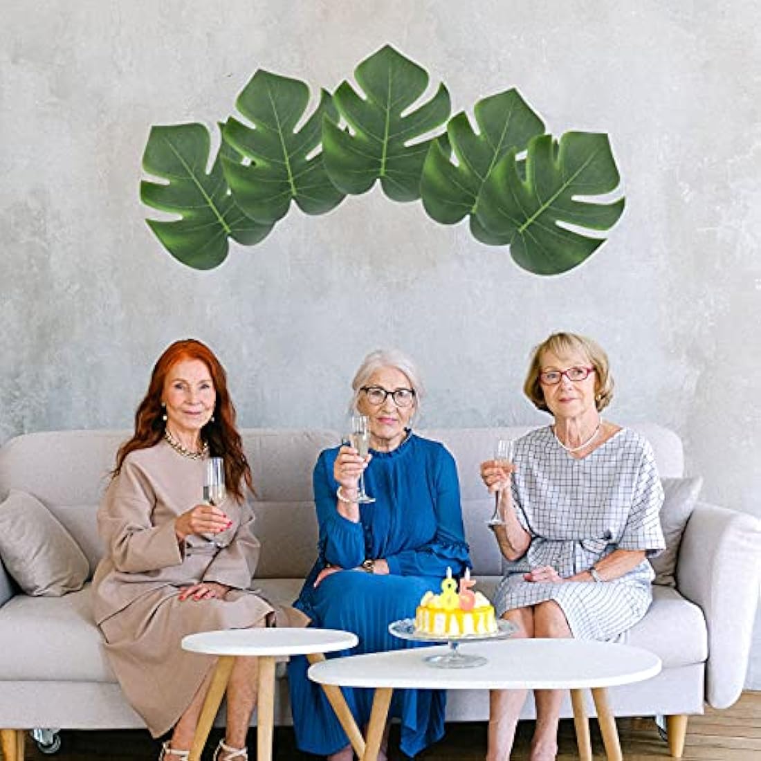 12PCS Artificial Palm Leaves Tropical Plant Leaves Tropical Leaf Jungle Leaves Decorations Faux Monstera Leaves Fake Leaves Safari Leaves For Hawaiian Luau Party Jungle Beach Theme Party Decorations