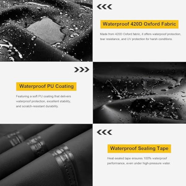 Dokon 2 Seater Garden Bench Covers Waterproof Heavy Duty 420D Oxford Fabric Windproof Anti-UV Outdoor Patio Bench Seat Cover with Air Vent, Garden Seat Covers - 134x66x63/89cm