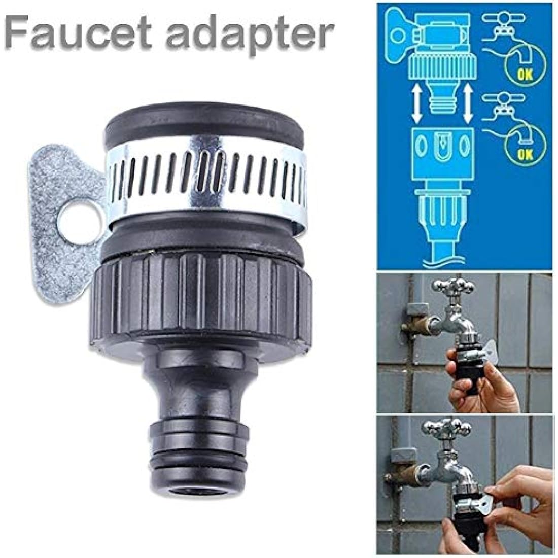 BABADU Garden Hose Pipe Connector Kit 20 Pack: Hoses Nozzle, Hose Repair Connector, Quick Connect, Y Splitter, Male Threaded Adapter, Male&Female Connectors, 2 Way Tap Fittings,Multi Faucet Connectors