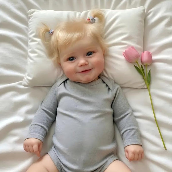 iCradle Reborn Baby Dolls 20 inch 50cm Blonde Hair Reborn Baby Doll Toddler Lifelike Real Soft Touch Maddie Handmade Doll