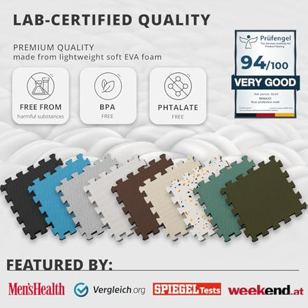 Interlocking Soft Foam Floor Mat - 18 Pieces Protective Gym Flooring Set, Exercise Mats EVA Puzzle Rubber Tiles, Ground Surface Protection Workout Underlay Matting Sports Pool Home Fitness Garage