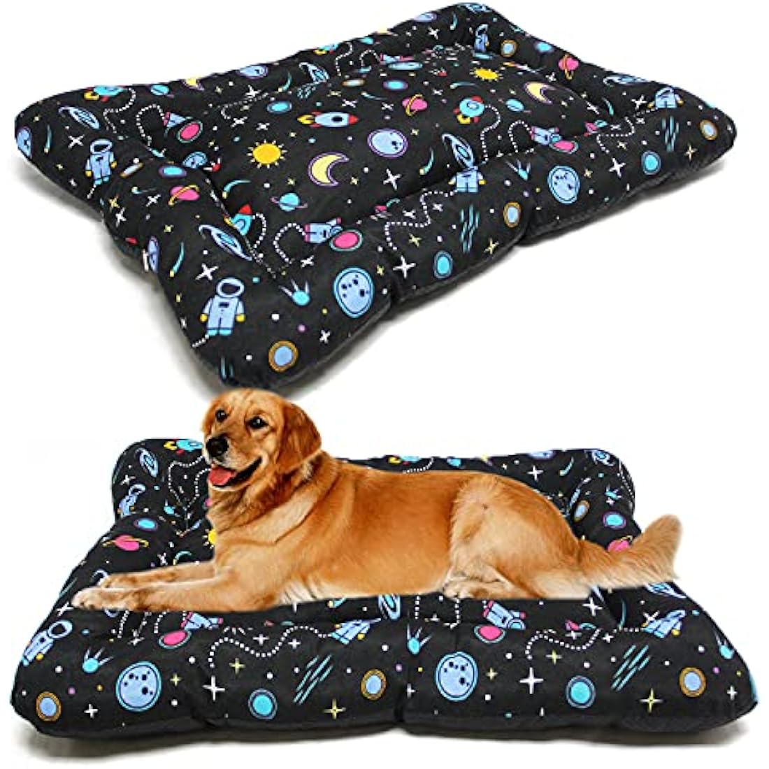 BPS BPS-14095UN Dog Cat Bed Pet Non Slip Mat S/M/L Portable Mattress Sofa Cushion Soft (M: 87 x 67 cm, Universe)