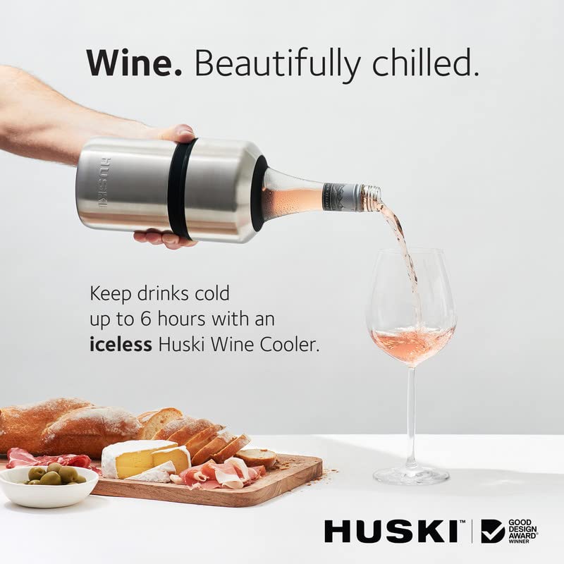 Huski Wine Cooler | Award Winning Iceless Design | Keeps Wine Cold up to 6 Hours | Wine Accessory | Next Generation Ice Bucket | Fits Some Champagne