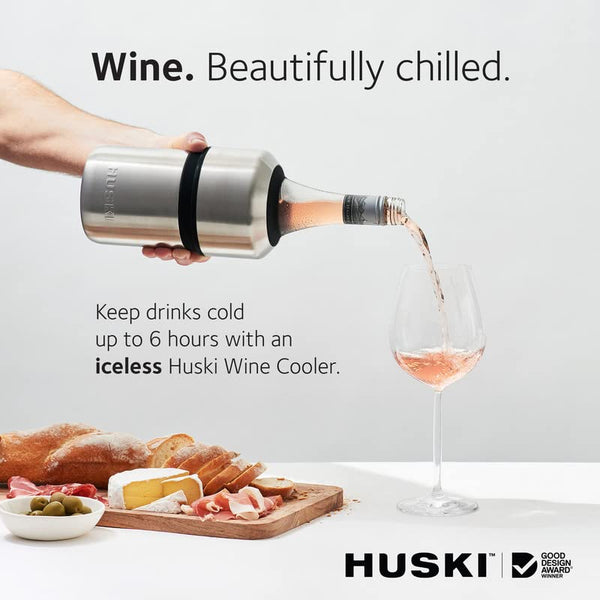 Huski Wine Cooler | Award Winning Iceless Design | Keeps Wine Cold up to 6 Hours | Wine Accessory | Next Generation Ice Bucket | Fits Some Champagne