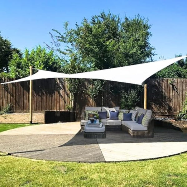 Clara Shade Sails - White Rectangle 6x4m Sun Shade Sail, Conservatory Sail Shades, Pergola Canopy, Garden Sail Canopy Waterproof, Patio Gazebo, Garden Tent, Outdoor Sun Sail Shade, Garden Awning