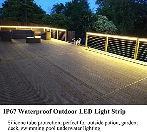 JOYLIT 24V LED Strip Lights 5M 4000K Natural White Outdoor Waterproof 11200LM Ultra Bright, CE UL Professional CRI 90+ 240LEDs/M High Density 2835 SMD 120W Dimmable LED Tape Illumination Purpose