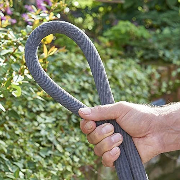 HOZELOCK - Hybrid Watering Hose Tuffhoze 25 m : Extremely Flexible, Tuff-Fibre Woven Technology, Suitable for High-pressure Cleaners (40 bar), Durable hose: Ready to Use [8125 8000] Grey