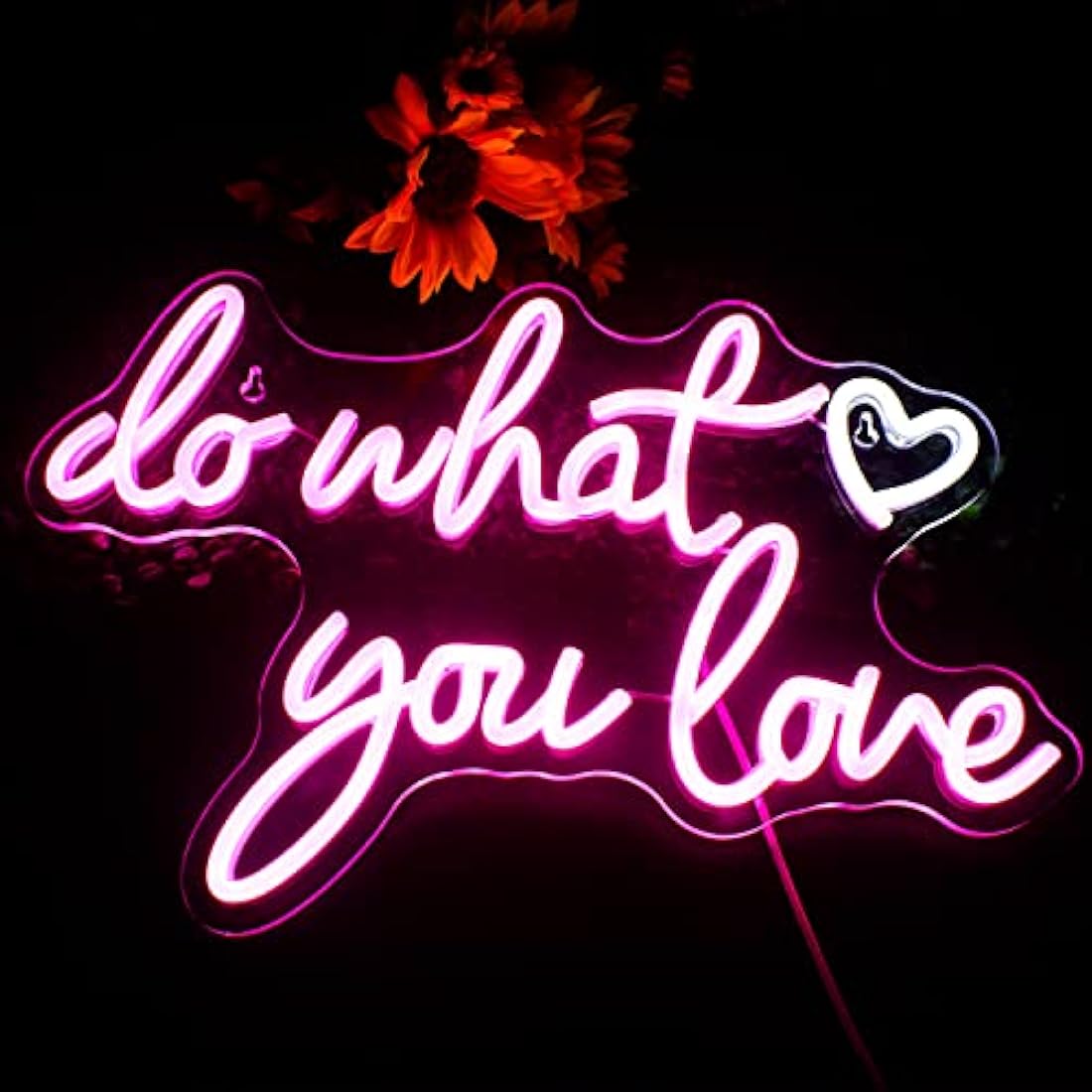 Do What You Love Neon Light Sign, Pink Neon Signs for Wall Decor, Letter Led Sign with USB Powered for Bedroom, Livingroom, Study