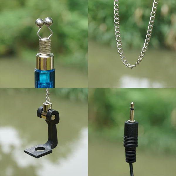 Hirisi Tackle Carp Fishing Bite Alarm and Swinger Set Water Resistant Blue LED (Blue and Red)