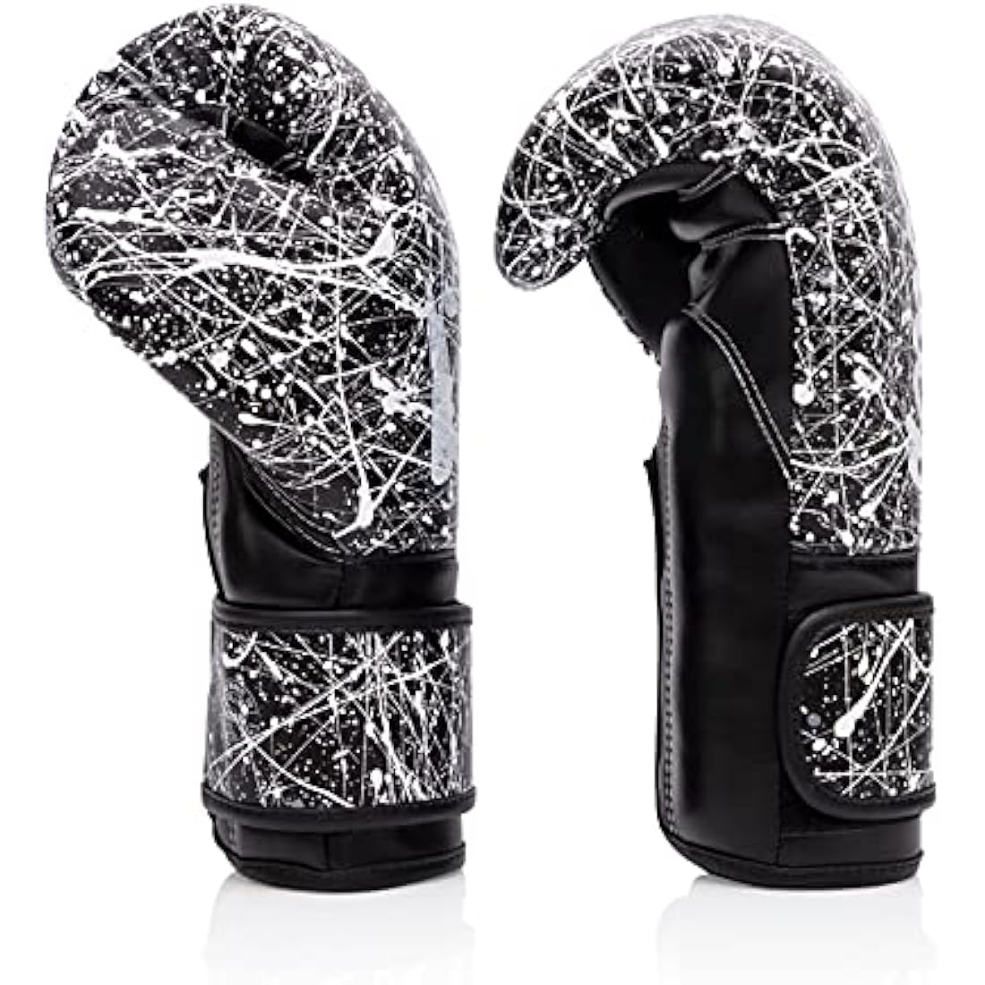 Fairtex Microfibre Boxing Gloves Muay Thai Boxing (BGV14PT - Black/White, 12 oz)