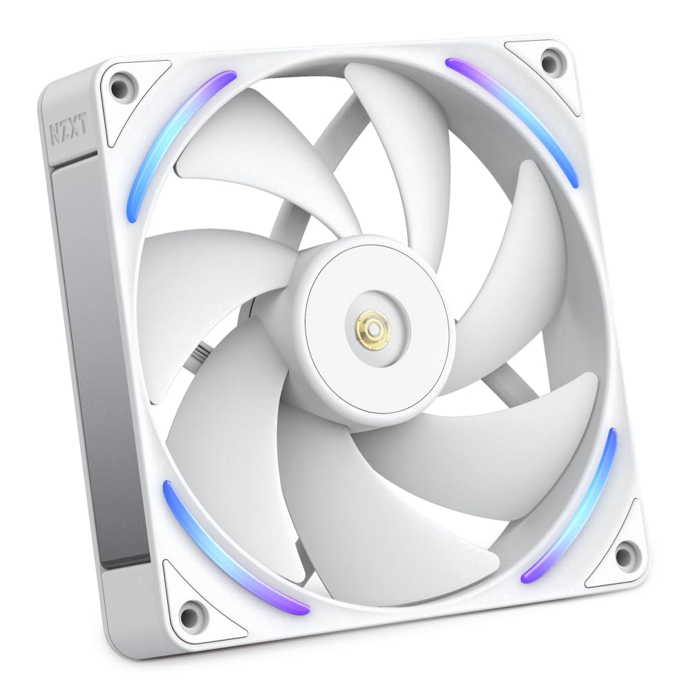 NZXT F420 RGB Core - 420mm Single-Frame Fan Unit with 3 x 140mm RGB Fans - Speed & Lighting Control - High Static Pressure & Airflow - Fluid Dynamic Bearings - 8 aRGB LEDs Per Fan - White