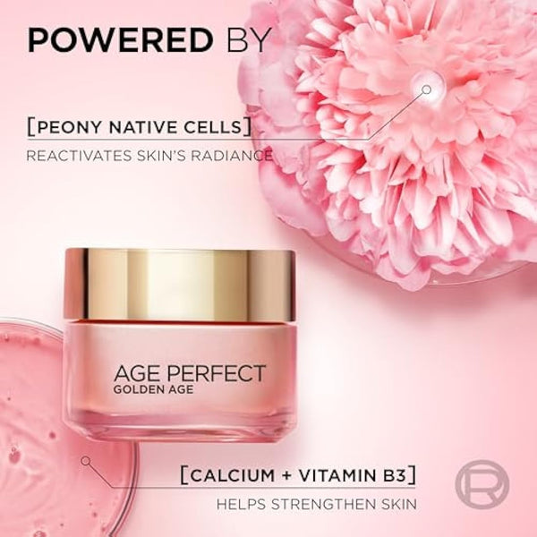 L'Oréal Paris Rosy Ritual Gift Set - Age Perfect Golden Age Rosy Re-Fortifying Day Cream 50ml, Cooling Night Cream 50ml & Complimentary Eye Mask