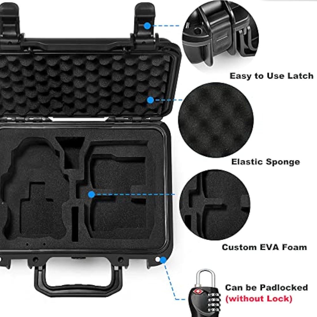 LEKUFEE Waterproof Hard Case for DJI Mini 4 Pro/3/3 Pro Drone,DJI RC N3/N2/N1 & Accessories (Case Only)
