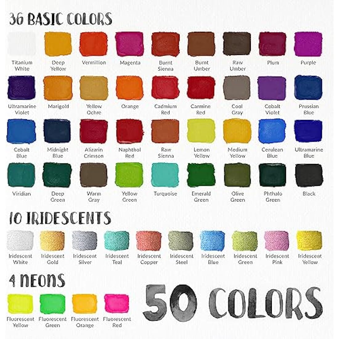 Funcils Watercolour Paint Set - Water Colour Paints Sets for Adults, Beginners | 50 Artist Quality Professional Watercolour Paints - Travel Watercolour Set, Painting Art Supplies, Kids Paint