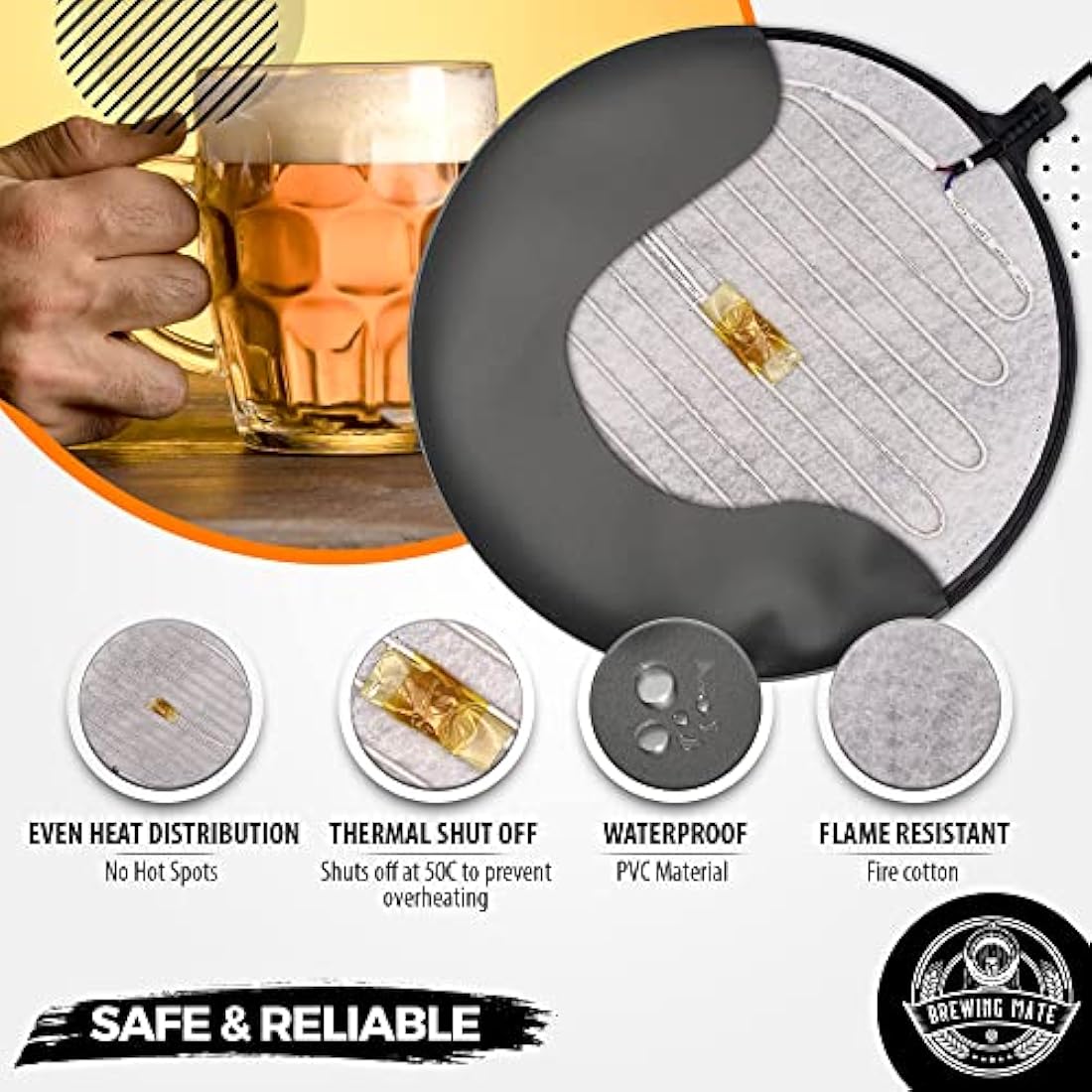 Brewing Mate Home Brew Heat Pad Mat (Adjustable Power)