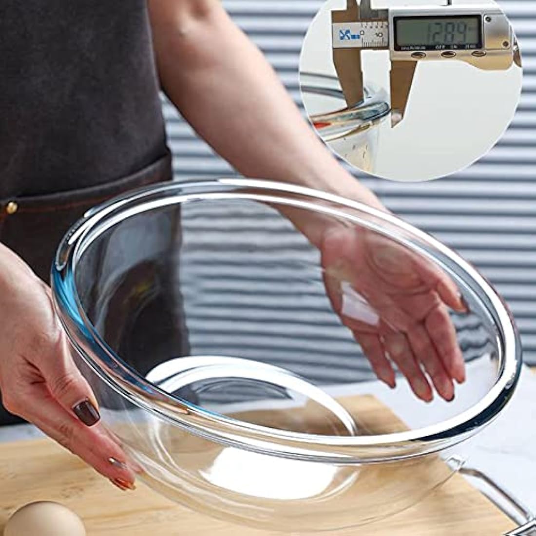 Homwin Glass Mixing Bowls with Lids Set, 8 Pieces Glass Salad Bowl Set with Lids(0,5L, 1,0L, 2,0L, 3,5L),High Brosilicate Microwave Bowls for Kitchen Baking, Prepping Serving and Storage