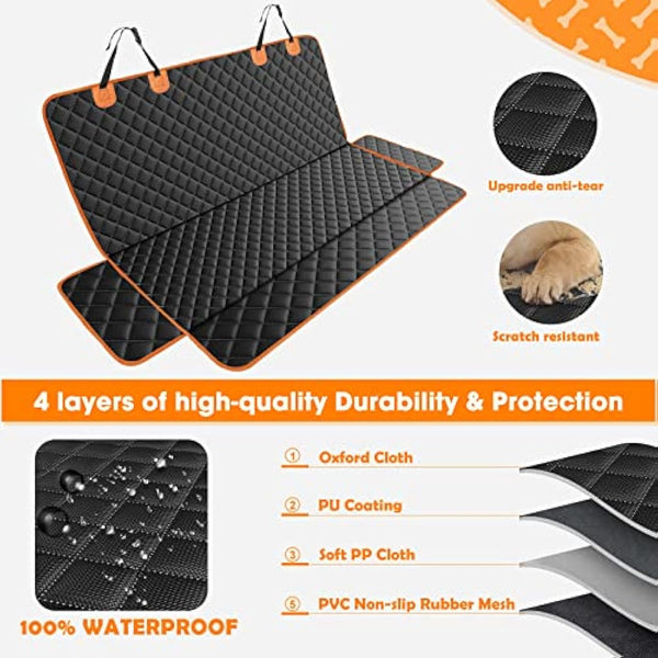 JOEJOY Dog Car Seat Cover - Waterproof Back Seat Cover for Dogs, Non-slip & Scratch Proof Car Seat Cover for Dogs, Easy to Clean Car Back Seat Cover Universal fits SUVs Cars