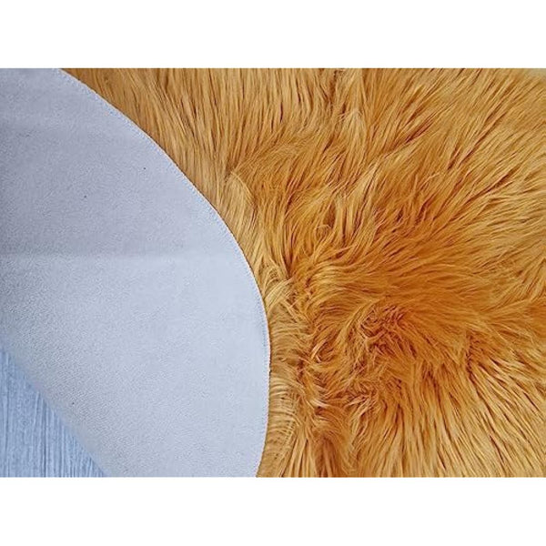 Householdfurnishing Fluffy Faux Fur Sheepskin Rug Non Slip Soft Hairy Mat Large Carpet 60 x 110cm (Ochra, 60X110)